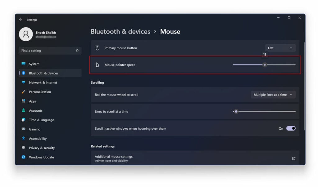 Change Mouse DPI in Windows 11