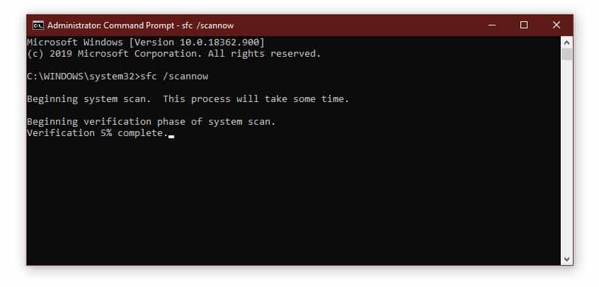 use sfc/scannow command to fix error 0x80070643