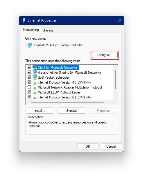 ethernet doesn't have a valid ip configuration in windows 11