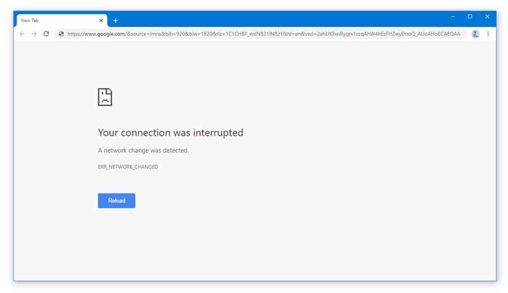 network connection interrupted icefaces