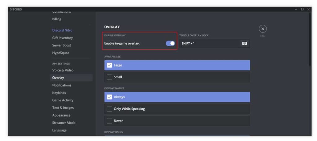 Discord Overlay Not Showing