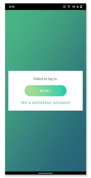 unable to authenticate pokemon go