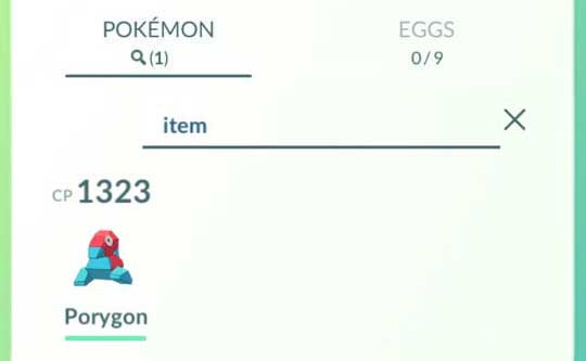 Pokemon GO Search Pokemon that can Evolve with an Item