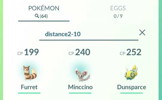 Pokemon GO Search Pokemons by Distance