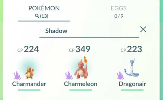 Pokemon GO Search Shadow Pokémon