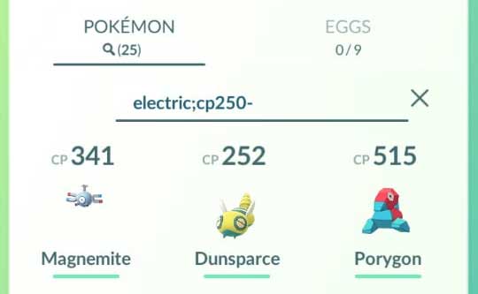Pokemon GO Search Strings for Multiple Searches