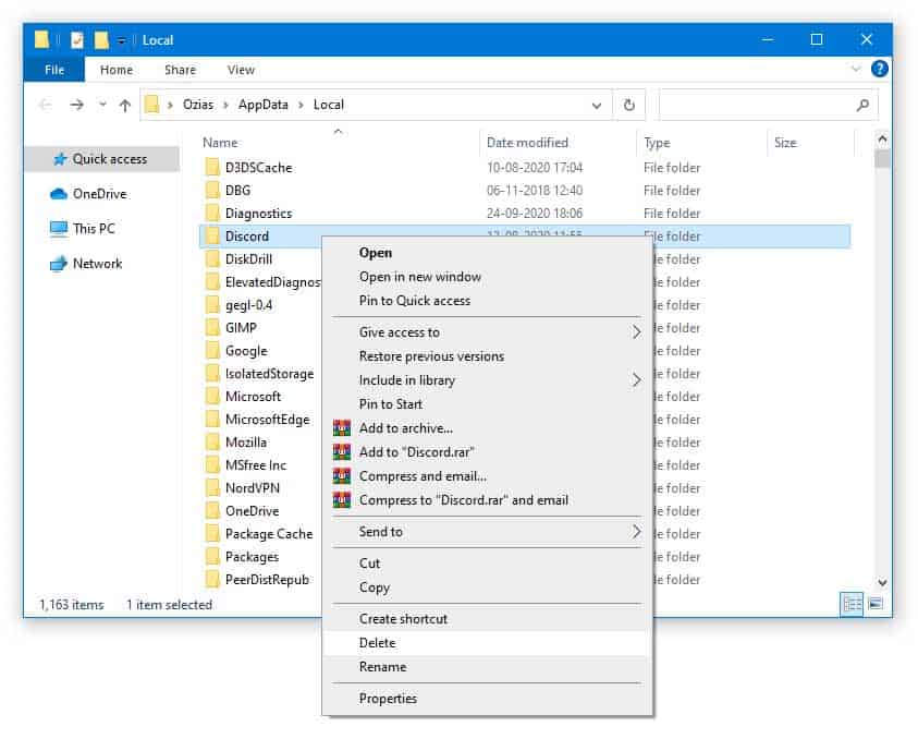 Delete Discord Folder to Fix Discord Javascript Error