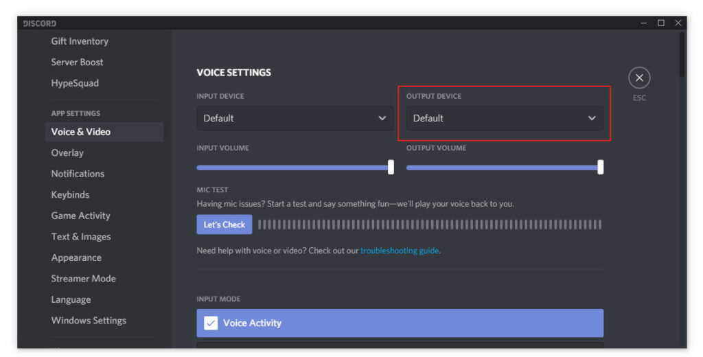 discord not outputting sound