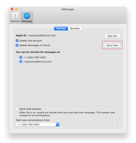 Messages not Syncing on Mac