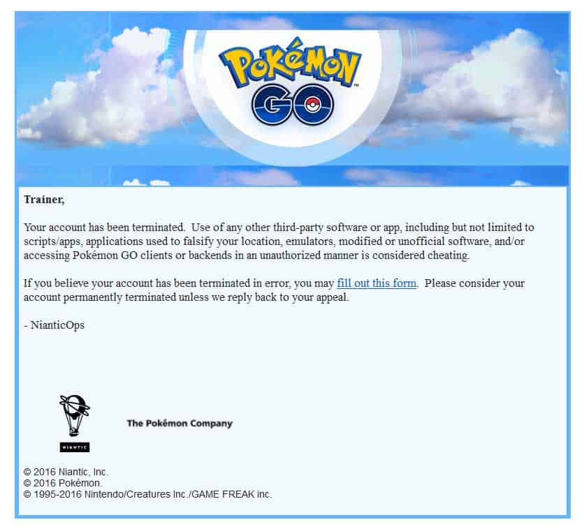 Pokemon GO Failed to get data from Server