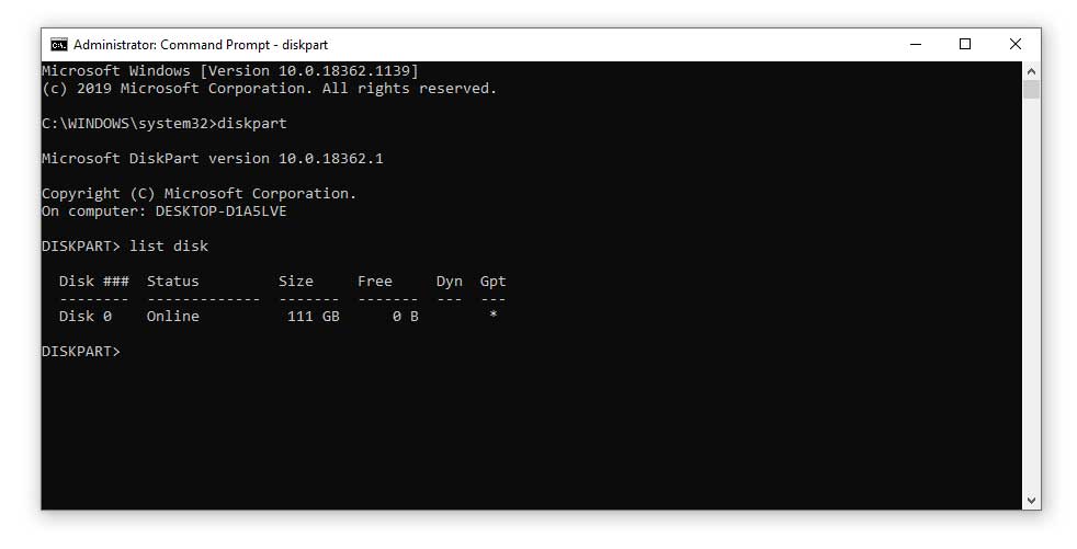 Setting an active partition 