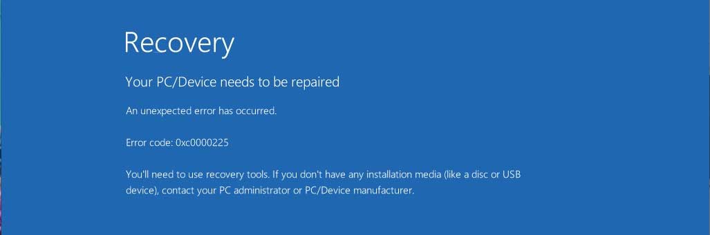 How To Fix Windows Error Code 0xc0000225 - DevsJournal