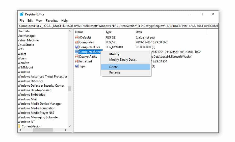 Use Registry Editor