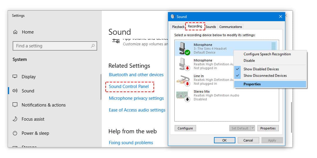 Change Microphone Settings