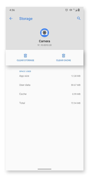 Clear Cache And Data of Camera