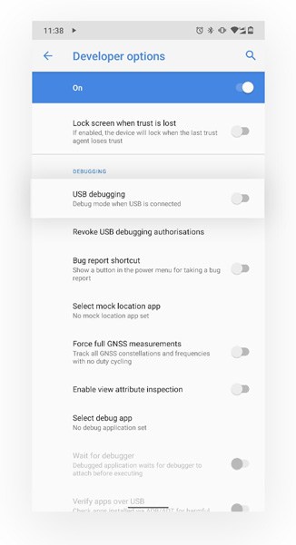 Enable USB Debugging