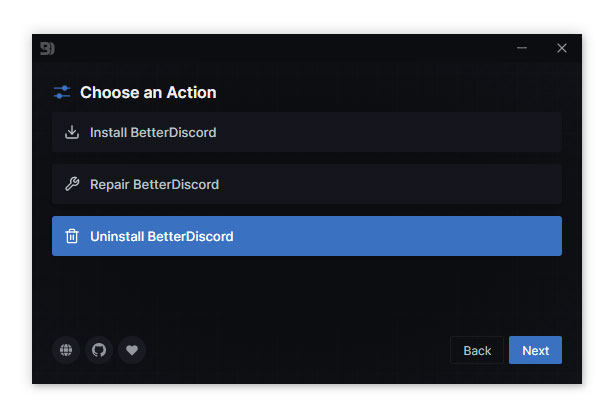 Uninstall BetterDiscord 