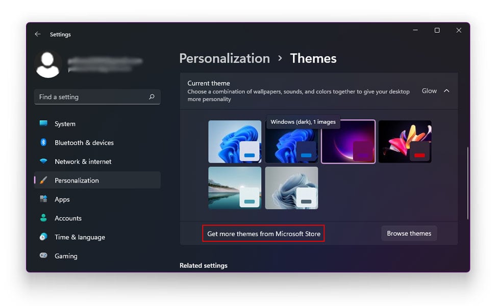 Install Themes From Microsoft Store