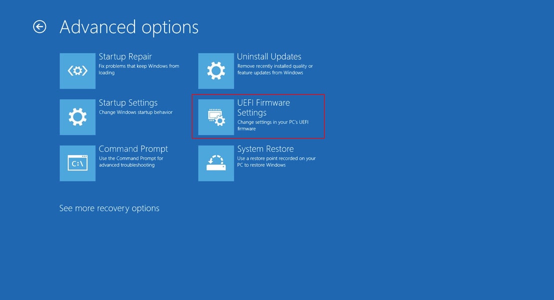 UEFI Firmware Settings Windows 11