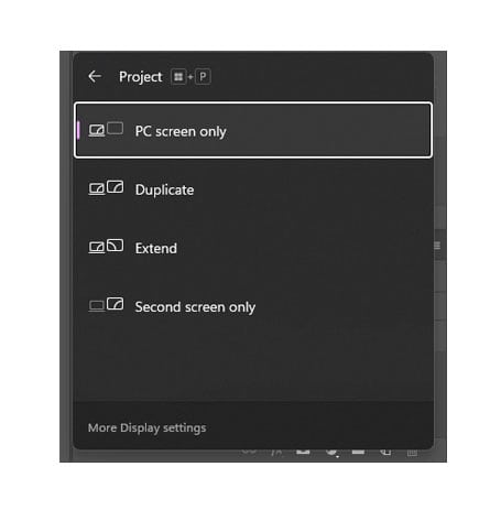 Adjust Projection Settings in Windows 11