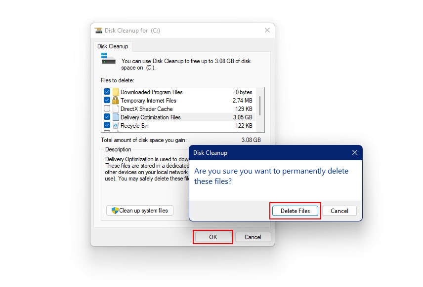Delete Temporary Windows 11 Files Using The Disk Cleanup Tool