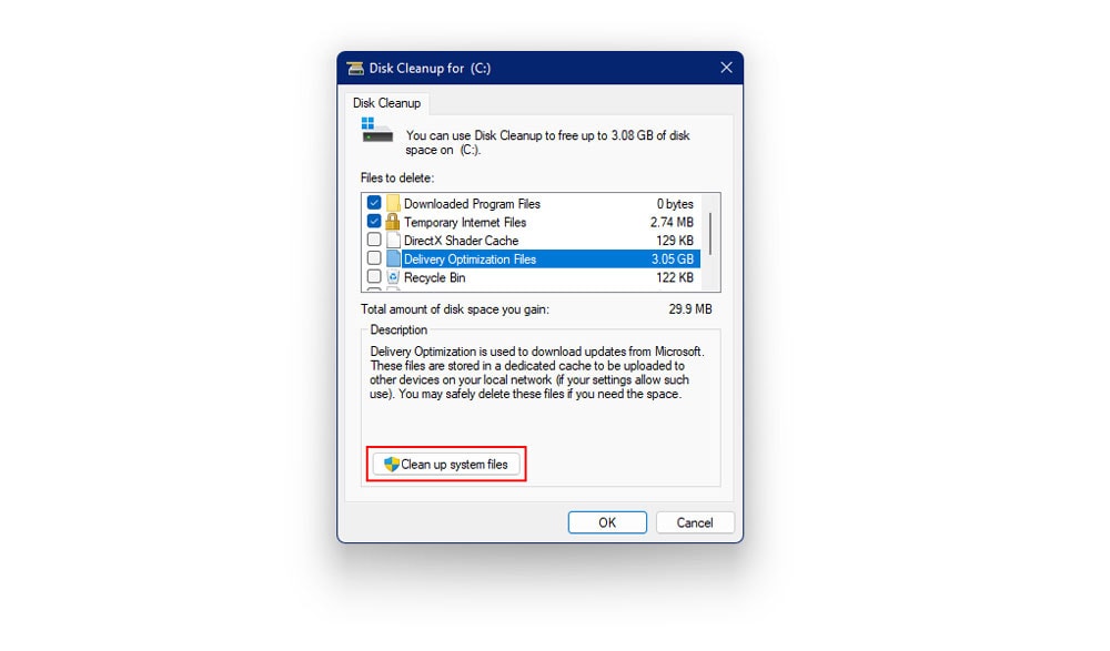 Delete Temporary Windows 11 Files Using The Disk Cleanup Tool