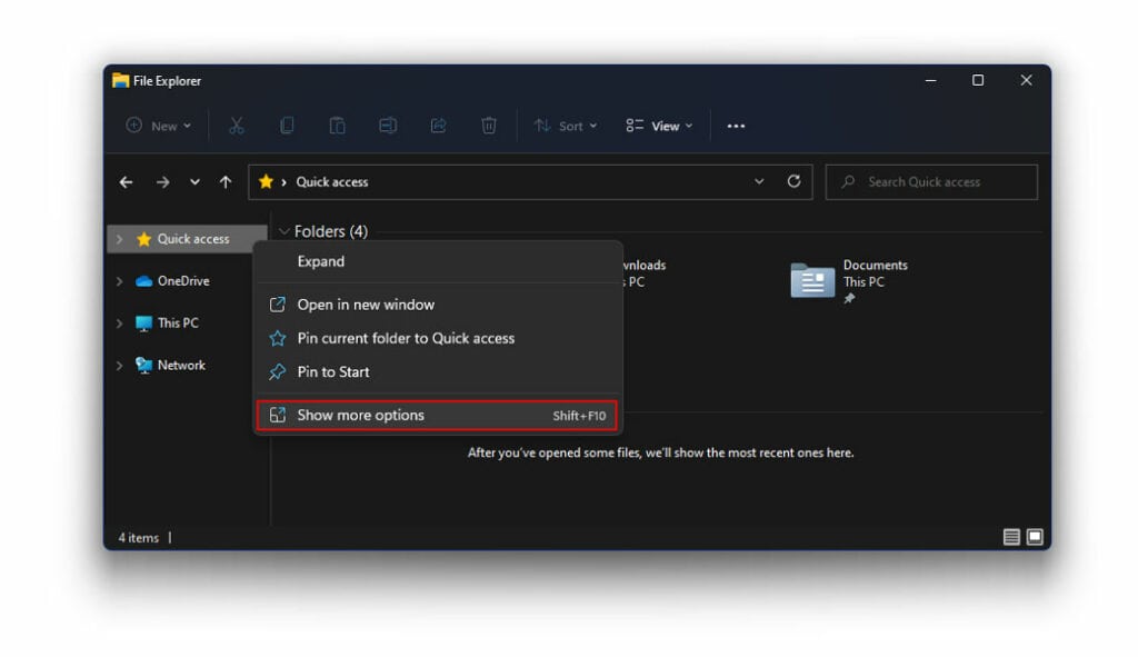 Hide Recent Files and Folders in Windows 11