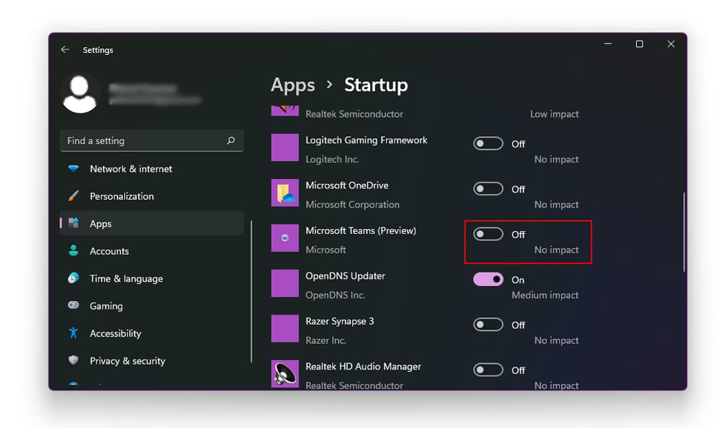 Disable Windows 11 Startup Programs Using Settings