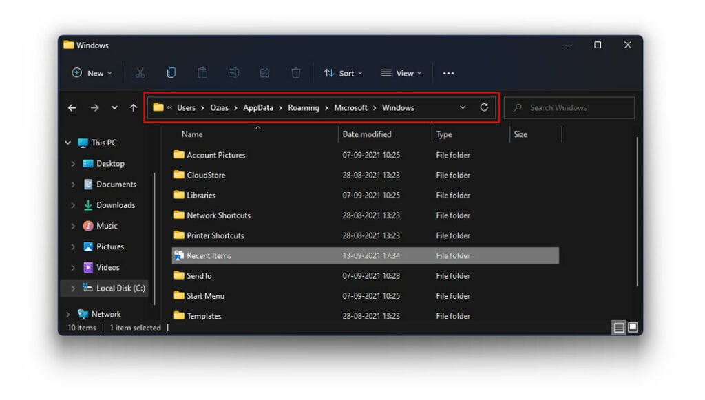 Remove Files From The Recent File History