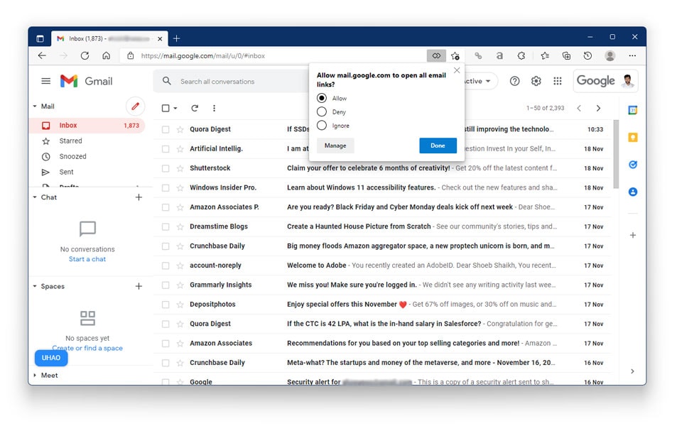 set gmail as mail default windows 10