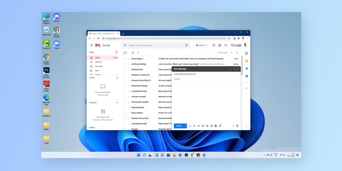 how to put gmail icon on desktop windows 11