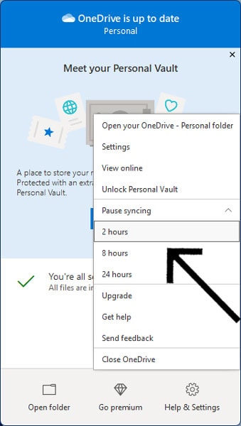 Pause OneDrive Sync in Windows 11