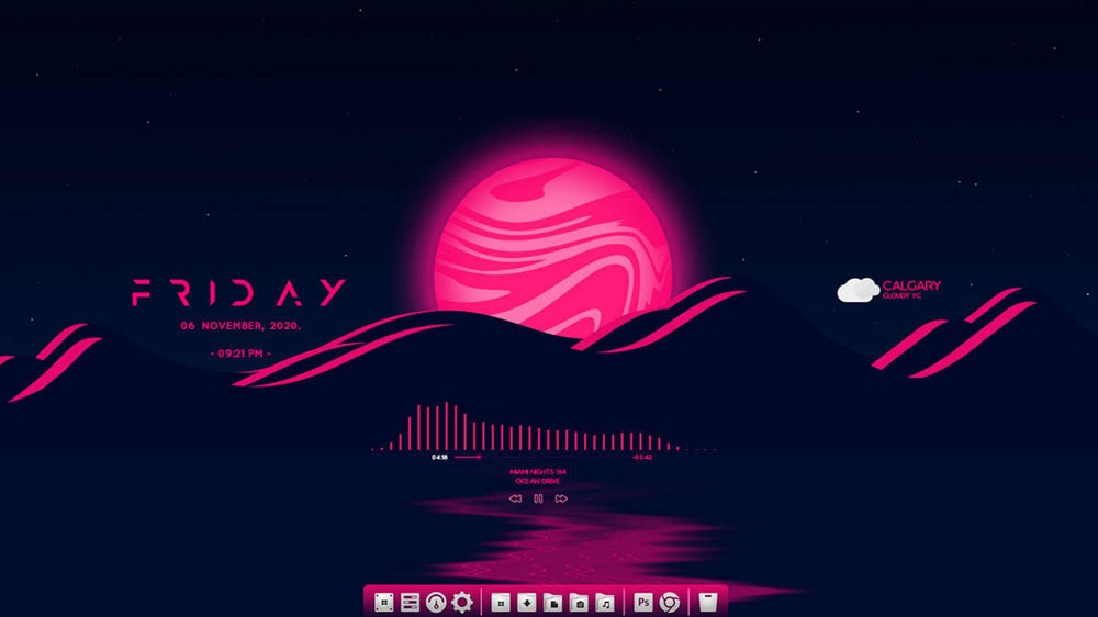 Super Blood Moon - Best Rainmeter Skins for Windows 11 and 10
