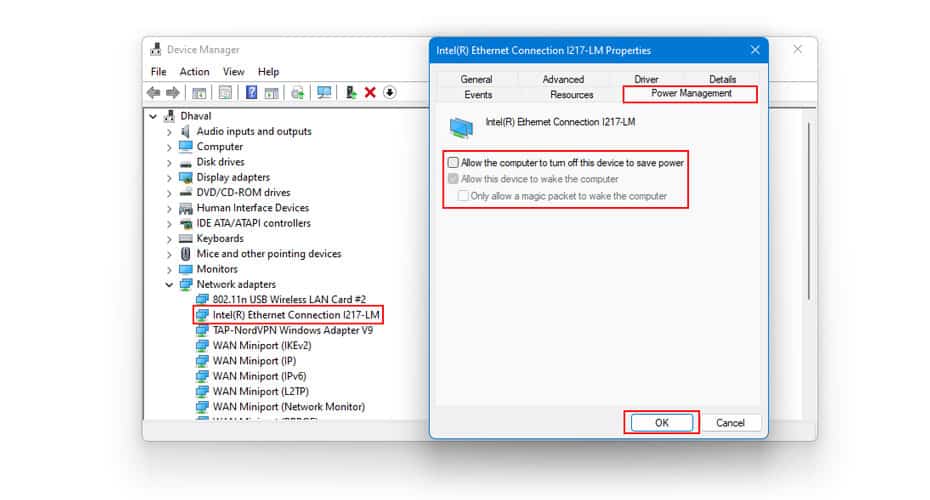 Change Power Management Settings in Windows 11