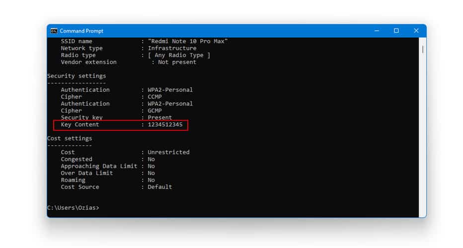 How to View WiFi Password in Windows 11 using Command Prompt
