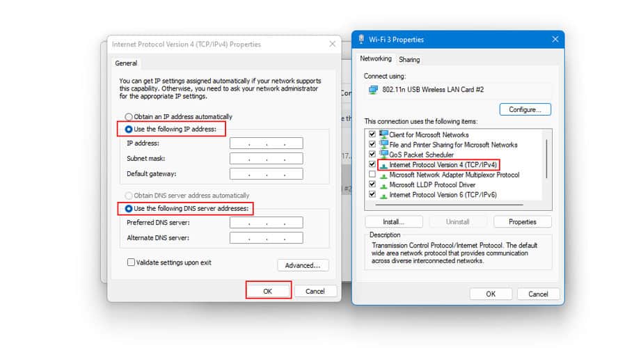 Manuall Change DNS in Windows 11