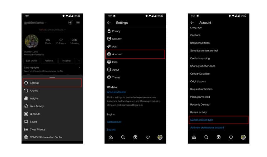 Switch to Professional or Creator Account in Instagram