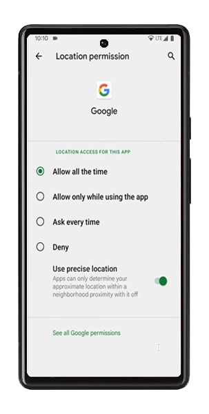 Check Pixel 6 GPS Settings