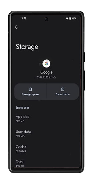 Clear App cache and data