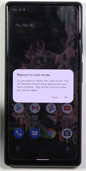 Turn on Google Pixel 6 in Safe Mode