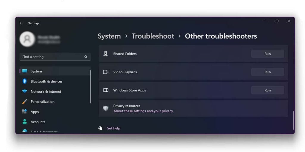 Windows Store Troubleshooter