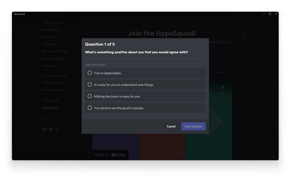 discord hypesquad quiz