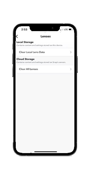 Clear Lens Data on Snapchat