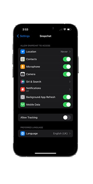 iPhone 13 Snapchat Permissions