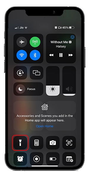 Add Flashlight to Control Center