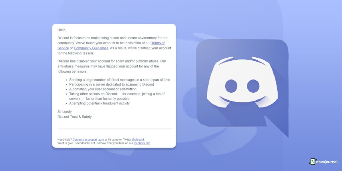 Fixes To Discord Account Disabled - DevsJournal