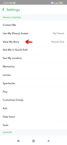 how to make snapchat private