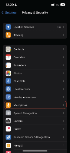 Iphone 13 microphone issues in app permission 2
