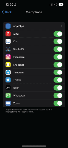 Iphone 13 microphone issues in app permission 3 