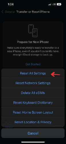 iPhone reset settings 2 
